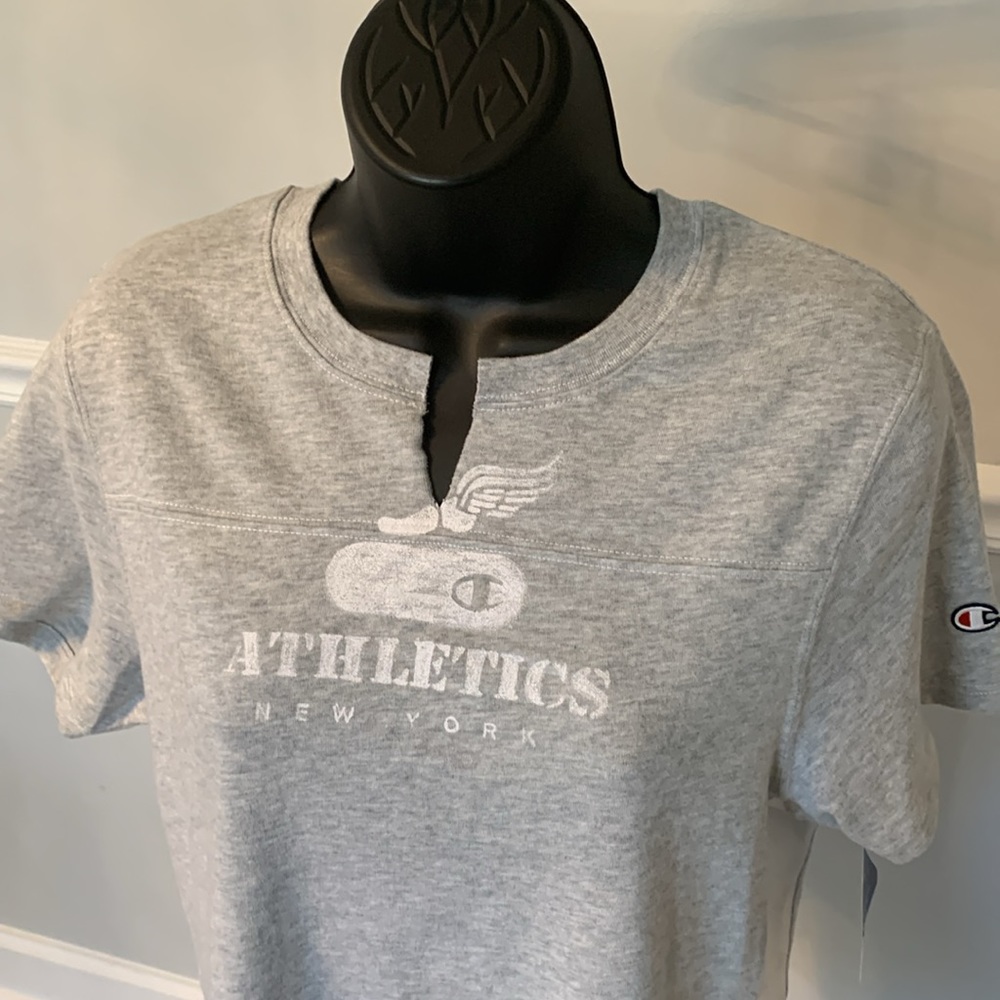 Champion Light Steel Football Tee Size L NWT